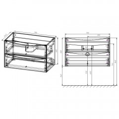 Тумба под раковину Vincea Mia 800 R.Wood VMC-2MA800RW