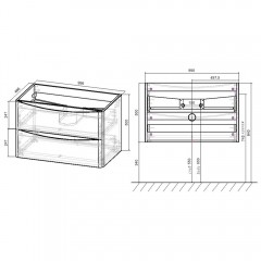 Тумба под раковину Vincea Paola 1000 R.Wood VMC-2P100RW