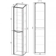 Пенал Vincea Paola 350 R.Wood VSC-2P170RW-L