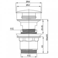 Донный клапан Vincea DPU-1B01CH