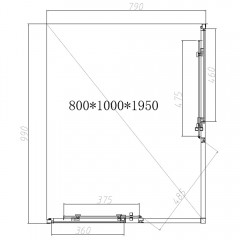 Душевое ограждение Vincea Slim-N VSS-4SN8010CLB