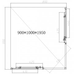 Душевое ограждение Vincea Slim-N VSS-4SN9010CLB