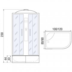 Душевая кабина River Desna XL 100/80/44 МТ L