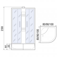 Душевая кабина River Nara Б/К XL 80/43 MT