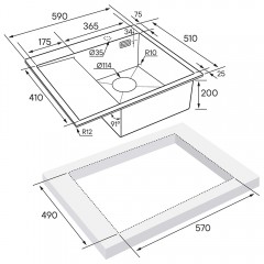 Мойка кухонная Paulmark Alster PM825951-GMR