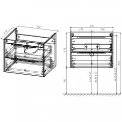 Тумба с раковиной Vincea Chiara 2D 600 R.Oak