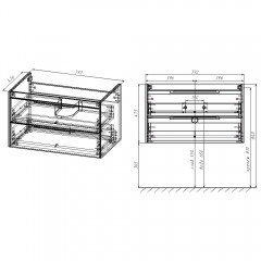 Тумба под раковину Vincea Chiara 2D 800 G.Stone VMC-2C2800GS