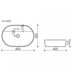 Раковина накладная Ceramica Nova Element CN6035