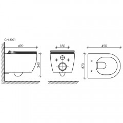 Унитаз подвесной Ceramica Nova Play CN3001MB безободковый