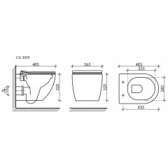 Инсталляция Ceramica Nova Envision + унитаз Forma CN3009_1001B_1000