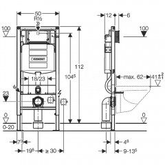 Инсталляция для подвесного унитаза Geberit 111.300.00.5 с кнопкой смыва Sigma01 115.770.DW.5