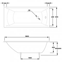 Ванна чугунная Byon Milan 180x80x45