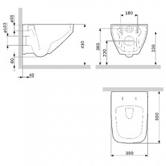 Унитаз подвесной Am.Pm Inspire V2.0 C50A1700MBSC безободковый