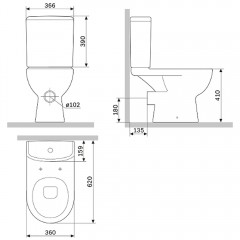 Унитаз Am.Pm Gem C908600SC безободковый