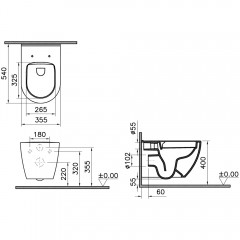 Инсталляция с унитазом VitrA Mia Round 9856B003-7200