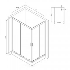 Душевое ограждение Am.Pm Gem W90G-404-120280MT