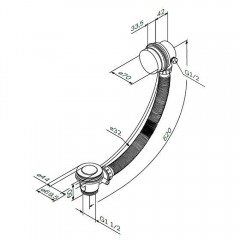 Слив-перелив Am.Pm Gem W90A-000-OFLB