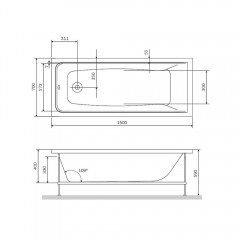 Ванна акриловая Am.Pm Gem W90A-150-070B-A