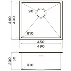 Мойка кухонная Omoikiri Taki 49-U/IF-GB