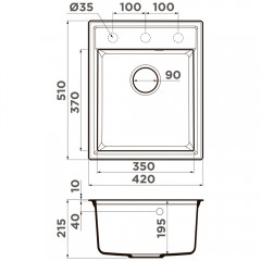 Мойка кухонная Omoikiri Daisen 42-BE
