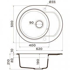 Мойка кухонная Omoikiri Manmaru 62-GR
