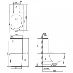 Унитаз SantiLine SL-5026 безободковый торнадо