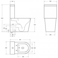 Унитаз BelBagno Flay-tor BB2149CP-TOR+BB2149T+BB105SC безободковый торнадо