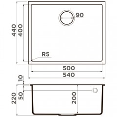 Мойка кухонная Omoikiri Bosen 54-U-DC