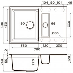 Мойка кухонная Omoikiri Sakaime 78-2-DC