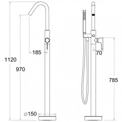 Смеситель для ванны напольный Boch Mann Sella B BM9635