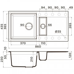 Мойка кухонная Omoikiri Sakaime 86-2-PL