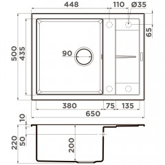 Мойка кухонная Omoikiri Sumi 65-BL