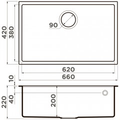 Мойка кухонная Omoikiri Tedori 66-U-GR