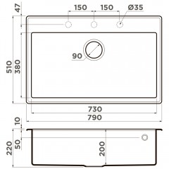 Мойка кухонная Omoikiri Tedori 79-SA