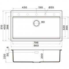 Мойка кухонная Omoikiri Kitagawa 86-LB-GR