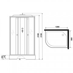 Душевая кабина Niagara Eco E120/80/26R/TN