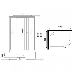 Душевая кабина Niagara Eco E120/80/40L/MT