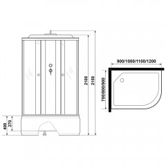 Душевая кабина Niagara Eco E120/80/40L/TN