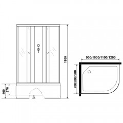 Душевая кабина Niagara Promo P110/80/40L/MT/BK