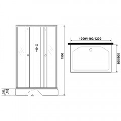Душевая кабина Niagara Promo P110/80/26Q/MT/BK