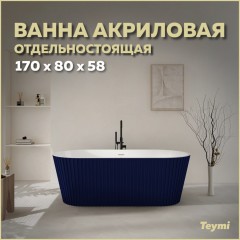 Ванна акриловая Teymi Kati 170x80x58 T130114 синяя матовая