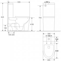 Унитаз WeltWasser Salzbach 011 GL-WT безободковый торнадо