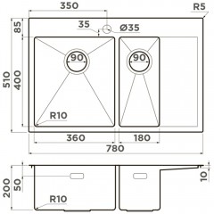 Мойка кухонная Omoikiri Akisame 78-2-IN-L