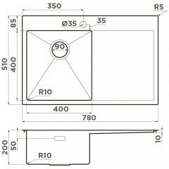 Мойка кухонная Omoikiri Akisame 78-LG-L