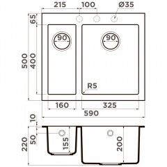 Мойка кухонная Omoikiri Bosen 59-2A-GB