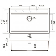 Мойка кухонная Omoikiri Kitagawa 79-LB-GR