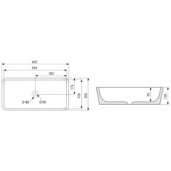 Раковина накладная Abber Rechteck AC2204MG