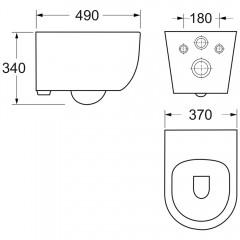 Инсталляция Grohe Rapid SL 38811KF0 + унитаз Ceramica Nova Play CN3001 безободковый с сиденьем