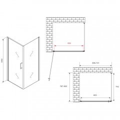 Душевое ограждение Abber Sonnenstrand AG04070-S80