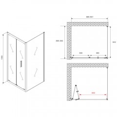 Душевое ограждение Abber Sonnenstrand AG07090-S90